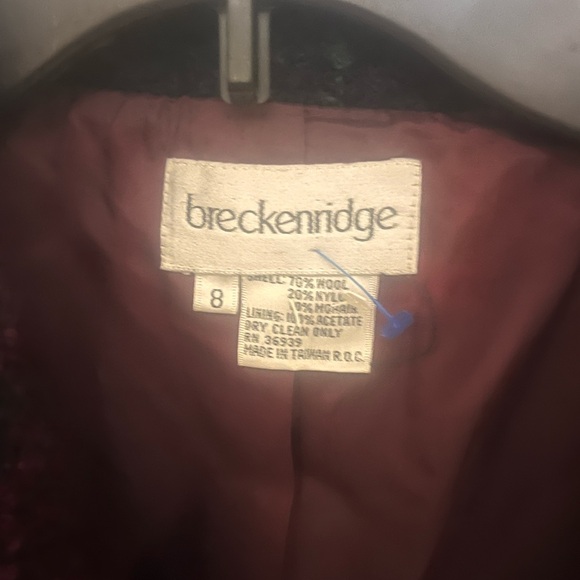 Breckenridge Burgundy Wool Blend Jacket - Picture 2 of 10